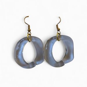 Clear and Gold Retro Earrings Handmade